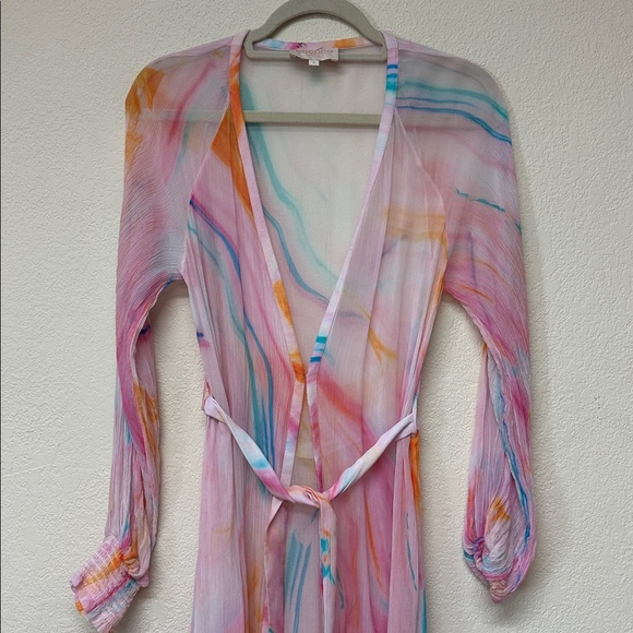 Rococo Sand womans Davina Chiffon Cover-Up Dress Size S - Picture 3 of 5